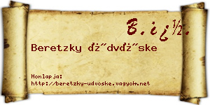 Beretzky Üdvöske névjegykártya